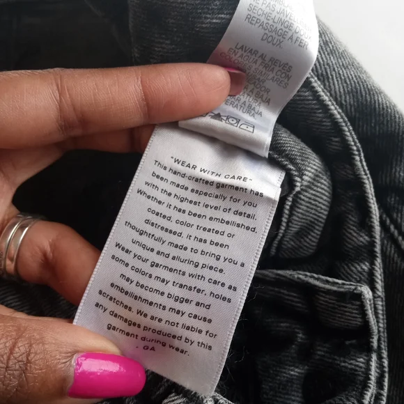 GOOD AMERICAN classic straight leg charcoal skinny Jeans mid-high rise NWOT - Picture 8 of 12